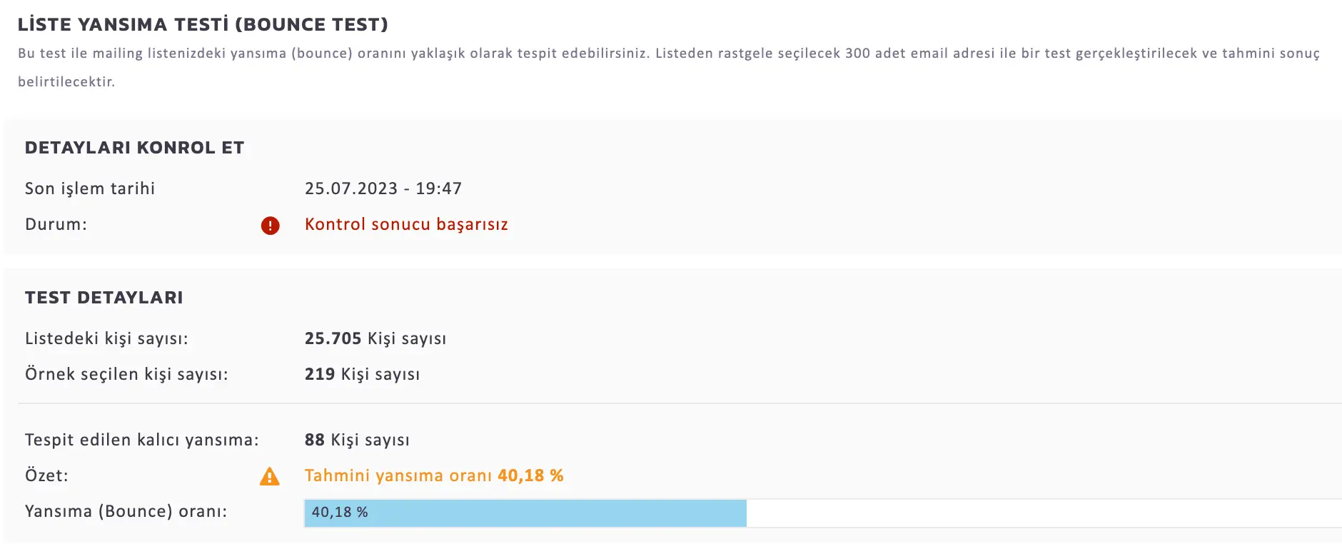 email doğrulama bounce testi