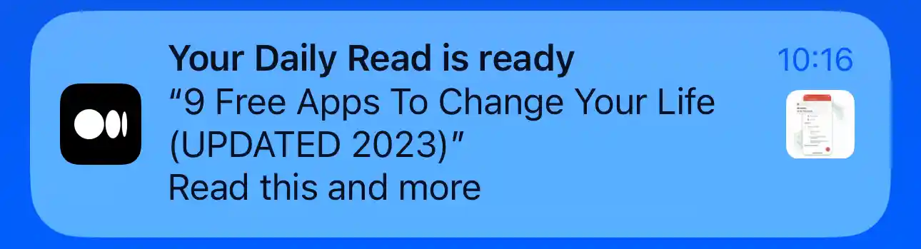 Push bildirim ile Medium yeni yazı duyurusu