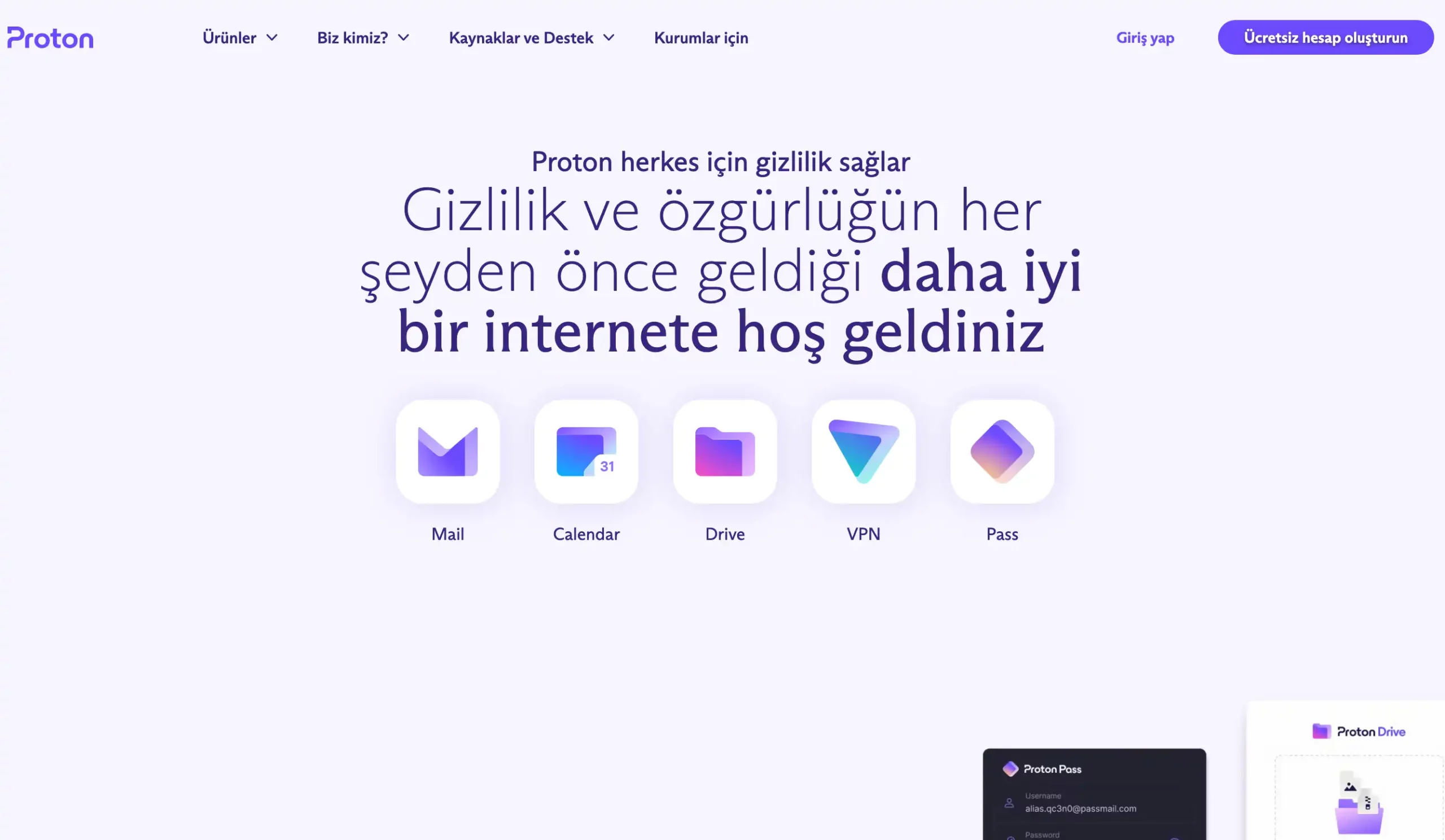 protonmail gizlilik odaklı ücretsiz e-posta servisi