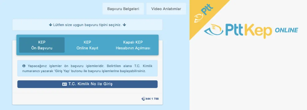 ptt kep e-posta adresi online başvuru