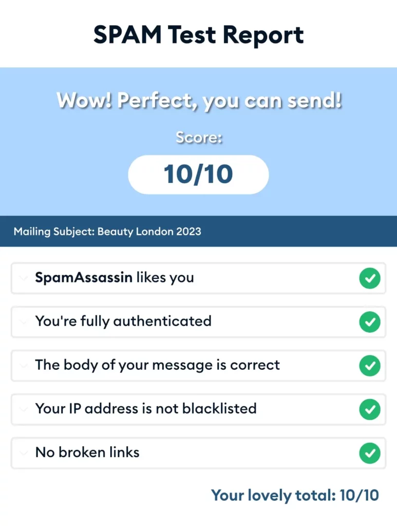 email marketing spam test